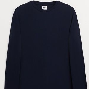 BNWT ZARA ROUND NECK SWEATER LONG SLEEVE NAVY M